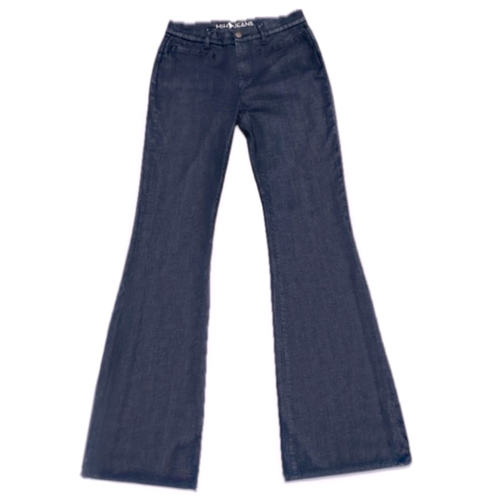 MIH Marrakesh Kick Flare Jeans Raw Blue Denim | Women’s 26L | Anthropologie